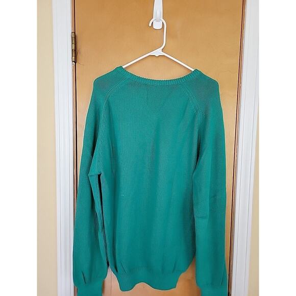 Vintage NBC Broadcast Sweater Size L Peacock Logo V Neck Long Sleeve 80s - Picture 5 of 6